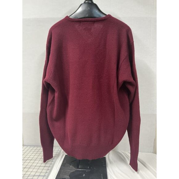 Vtg Polo Ralph Lauren Lambswool V-Neck Sweater Mens Size XL Maroon - Picture 2 of 14